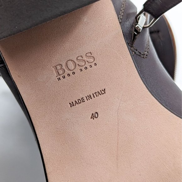 Hugo by Hugo Boss Women Silver Hardware Leather dressy Boots Size 9.5US EUR40 - Picture 8 of 12